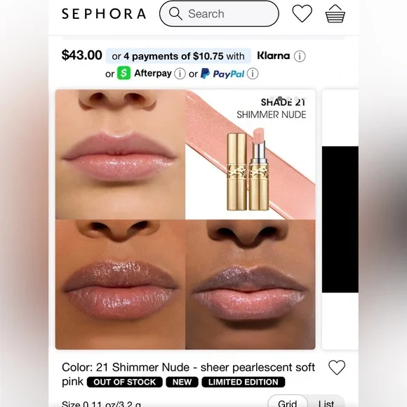 Yves Saint Laurent Loveshine Candy Glaze Lip Gloss Stick Set - Gold - Picture 4 of 5